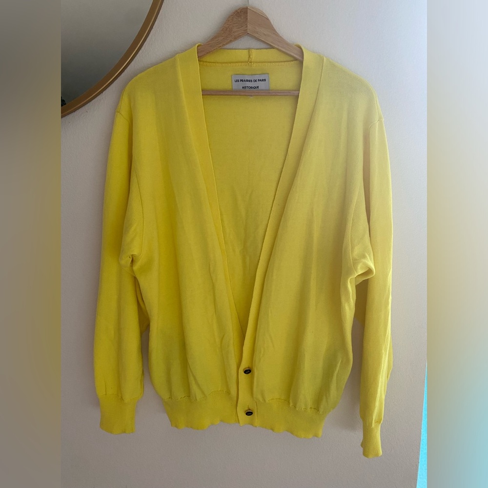 Les Prairies Des Paris Historique Yellow Sailor Nautical Anchor Button Cardigan